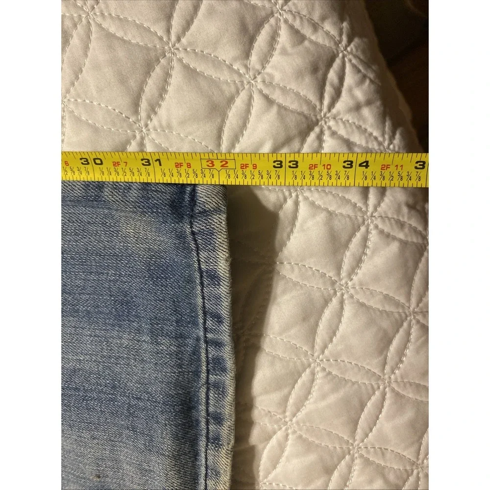 VTG Akademiks Denim Jeans 36 Embroidered Streetwear Missing Button  RN0100964